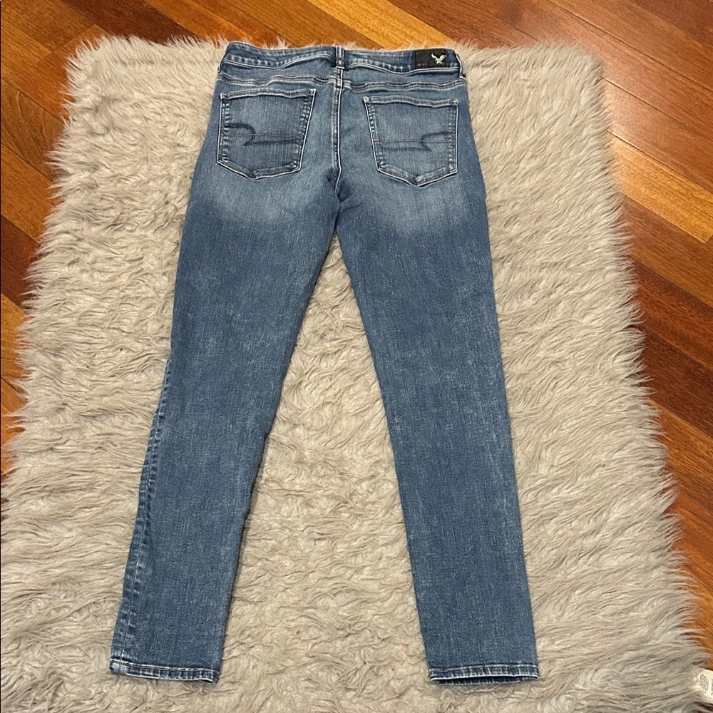 American Eagle Outfitters Hi Rise Jegging Blue Women's Skinny Jeans - Picture 6 of 6